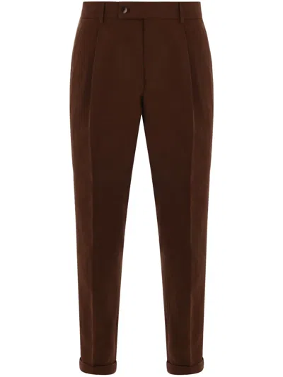 Caruso Straight-leg Trousers In Brown