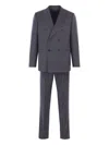 Caruso Stripe-pattern Double-breasted Suit In Gray