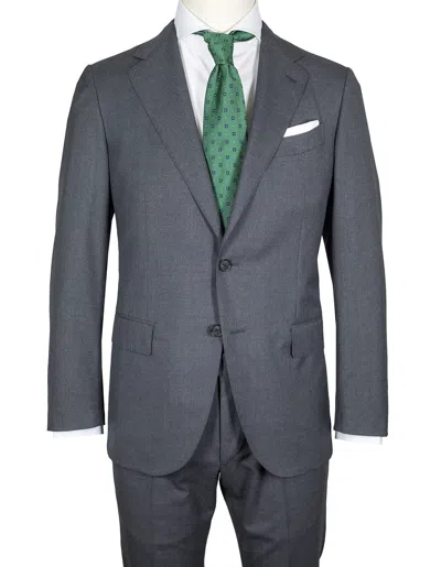 Pre-owned Caruso Suit In Anthracite From Loro Piana Zelander " Merino Wool Regeur1690 In Gray