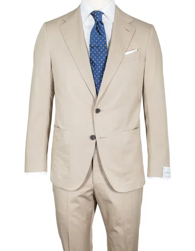 Pre-owned Caruso Suit In Grey With Patch Pockets From Cotton Regeur1690 In Gray