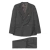 Caruso Double-breasted Checked Suit In Gray