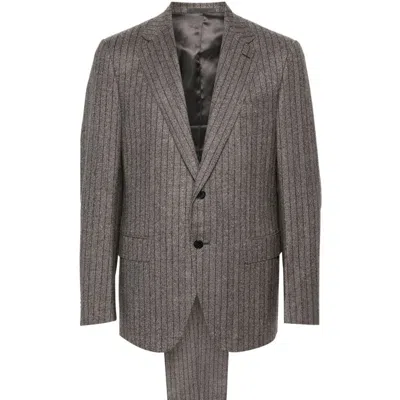 Caruso Suits In Grey/brown