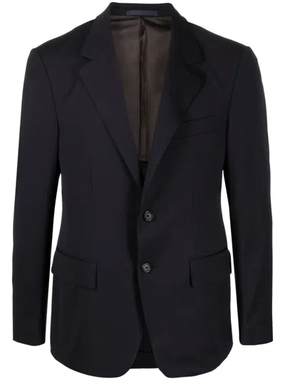 Caruso Tailored Single-breasted Blazer In Blue