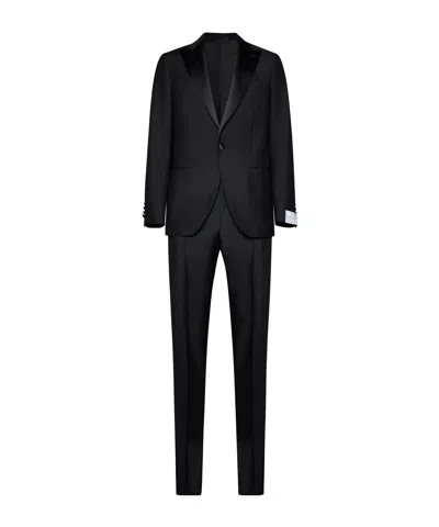 Caruso Two-piece Tailored Suit In Black