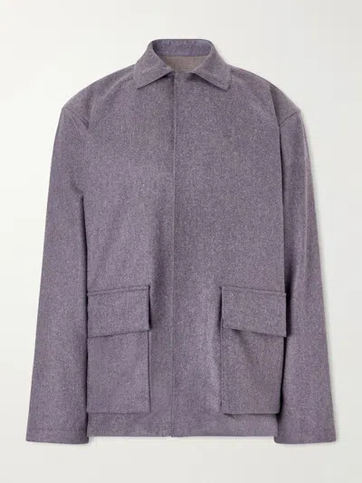 Caruso Wool And Cashmere-blend Blouson Jacket In Purple