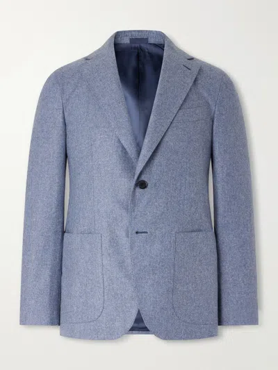 Caruso Wool And Cashmere-blend Flannel Suit Jacket In Multi