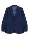 Caruso Checked Blazer In Blue