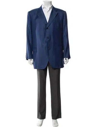 Pre-owned Caruso Wool Blazer In Blue
