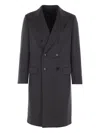 Caruso Wool Double-breasted Coat In Gray