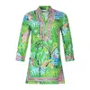 Carvalho Couture Jungle Island Long Sleeve Cabana Cover-up In Green In Green