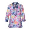 Carvalho Couture Women's Long Sleeve Cabana Cover-up In Flock Party In Multi