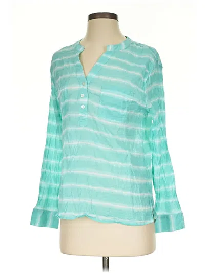 Pre-owned Carve Designs 3/4 Sleeve Blouse In Blue