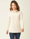 Carve Designs Collette Sweaters Women White Ribbed Cowl Neck Tunic Jdm1069 In White