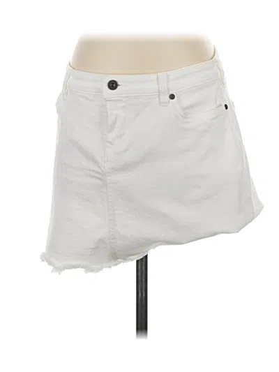 Pre-owned Carve Designs Denim Skirt In White