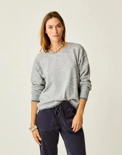 Carve Designs Drue Fuzzy Sweater In Gray