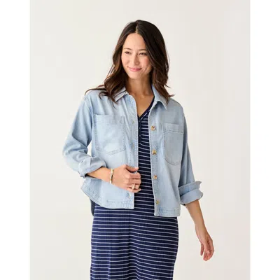 Carve Designs Flora Denim Shacket In Blue