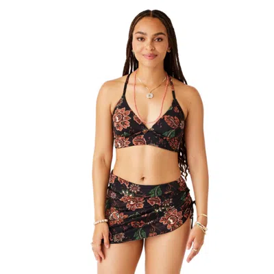 Carve Designs Hoku Swim Bikini Skirt Womens Black Cinched Side Tie Gbo553
