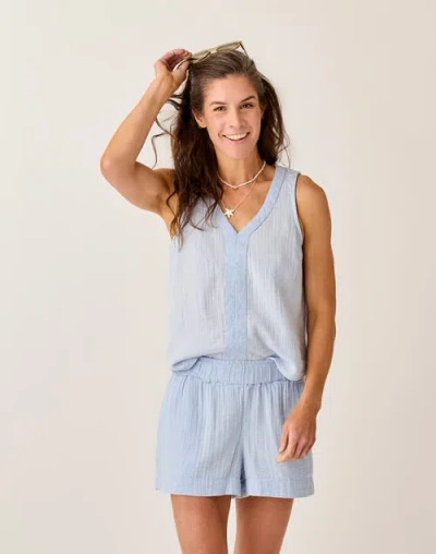 Carve Designs Kayla Gauze Tank In Blue