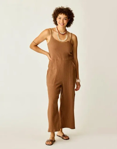 Carve Designs Knox Gauze Jumpsuit In Brown