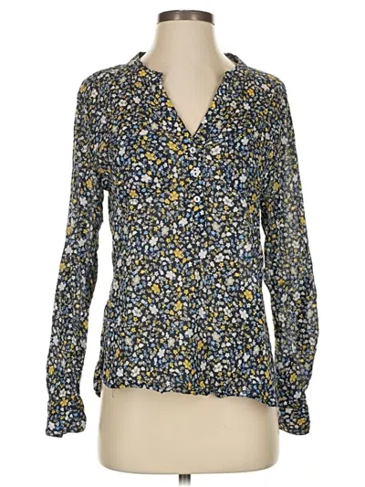 Pre-owned Carve Designs Long Sleeve Blouse In Blue