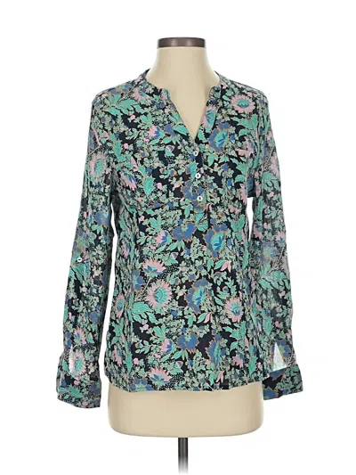 Pre-owned Carve Designs Long Sleeve Blouse In Blue