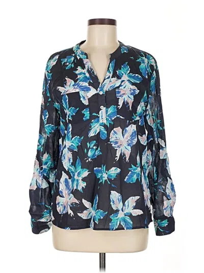 Pre-owned Carve Designs Long Sleeve Blouse In Blue