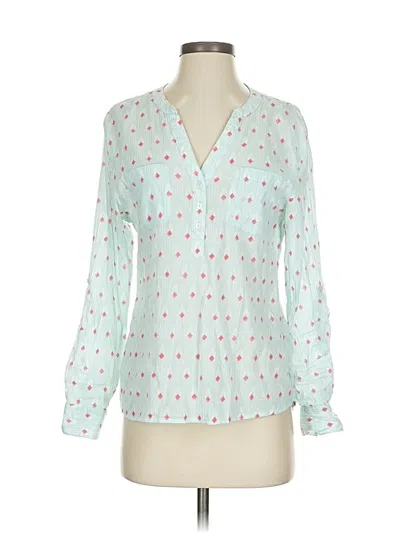 Pre-owned Carve Designs Long Sleeve Blouse In Blue