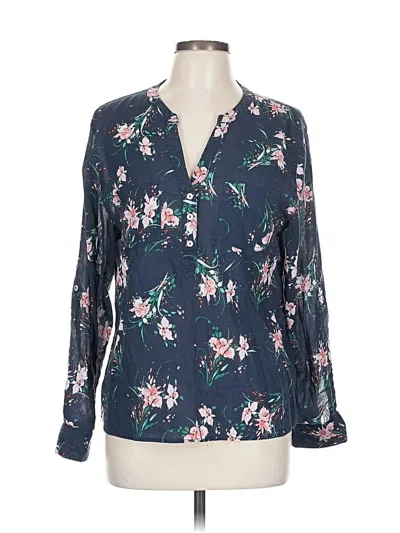 Pre-owned Carve Designs Long Sleeve Blouse In Blue