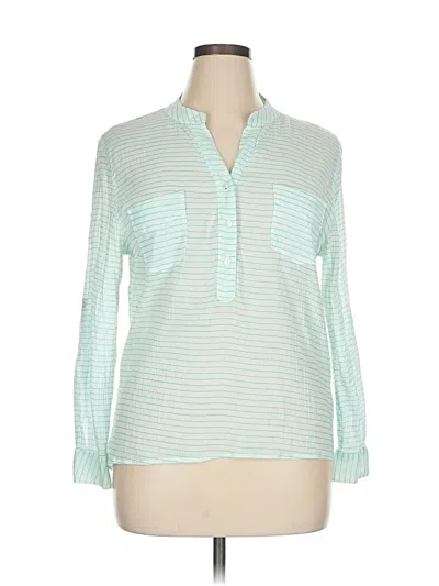 Pre-owned Carve Designs Long Sleeve Blouse In Blue