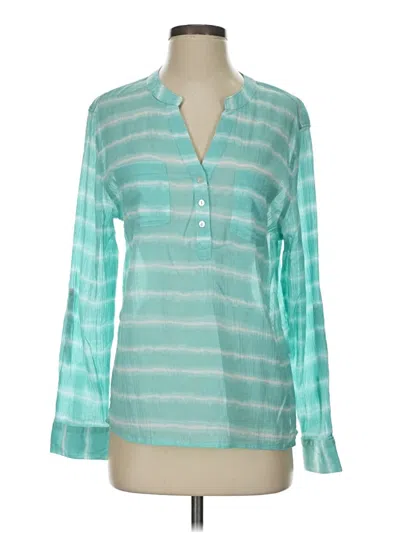 Pre-owned Carve Designs Long Sleeve Blouse In Blue