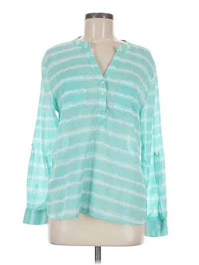 Pre-owned Carve Designs Long Sleeve Blouse In Blue