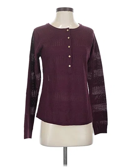 Pre-owned Carve Designs Long Sleeve Blouse In Burgundy