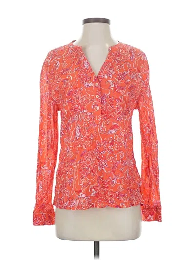 Pre-owned Carve Designs Long Sleeve Blouse In Orange
