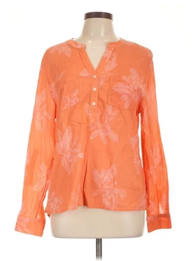Pre-owned Carve Designs Long Sleeve Blouse In Orange