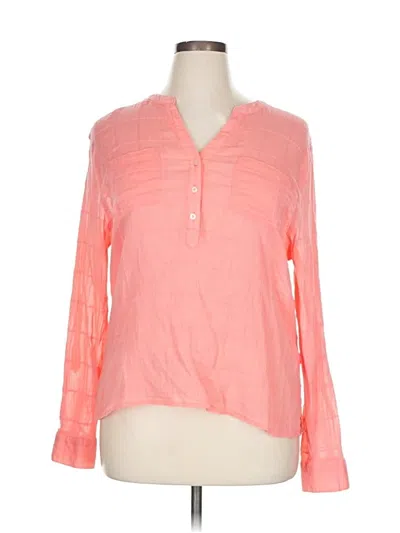 Pre-owned Carve Designs Long Sleeve Blouse In Pink