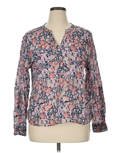 Pre-owned Carve Designs Long Sleeve Blouse In Pink