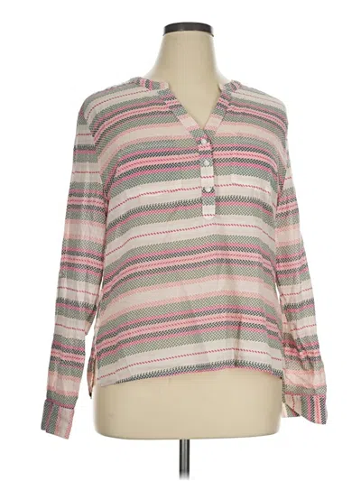 Pre-owned Carve Designs Long Sleeve Blouse In Pink