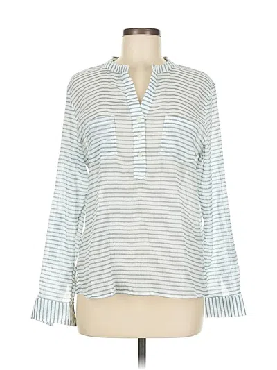 Pre-owned Carve Designs Long Sleeve Blouse In Silver