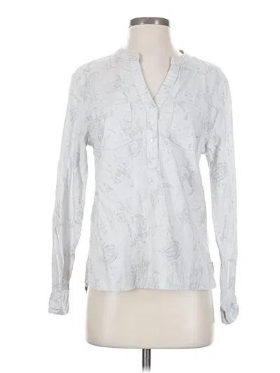 Pre-owned Carve Designs Long Sleeve Blouse In Silver