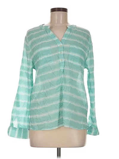 Pre-owned Carve Designs Long Sleeve Blouse In Teal