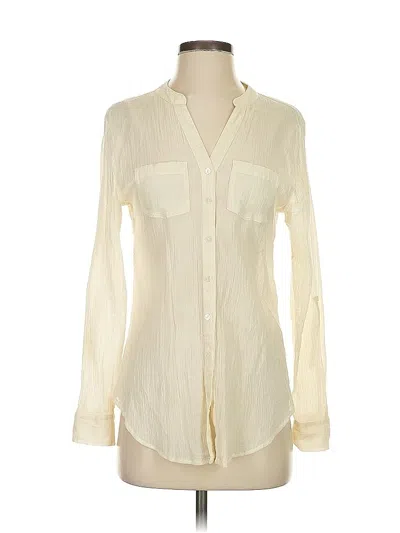 Pre-owned Carve Designs Long Sleeve Blouse In White