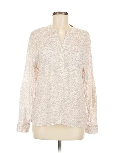 Pre-owned Carve Designs Long Sleeve Blouse In White