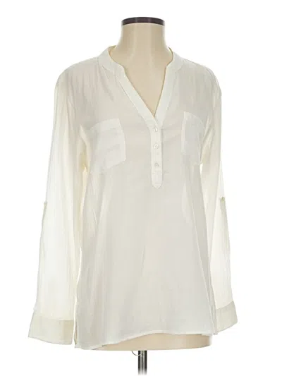 Pre-owned Carve Designs Long Sleeve Blouse In White