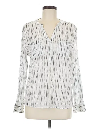 Pre-owned Carve Designs Long Sleeve Blouse In White
