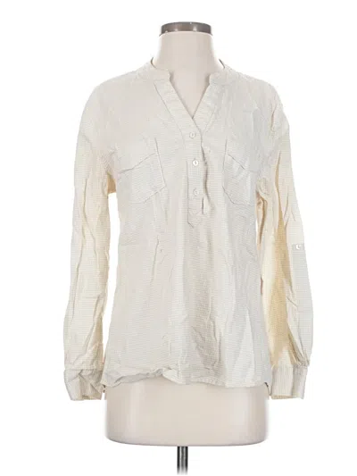 Pre-owned Carve Designs Long Sleeve Blouse In White