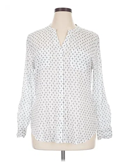 Pre-owned Carve Designs Long Sleeve Blouse In White