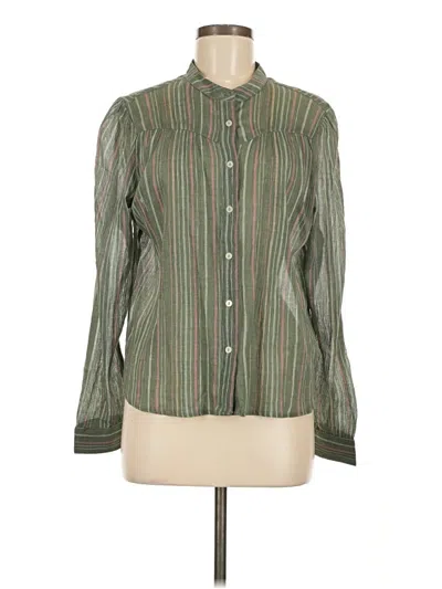 Pre-owned Carve Designs Long Sleeve Button Down Shirt In Green