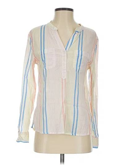 Pre-owned Carve Designs Long Sleeve Polo Shirt In Ivory