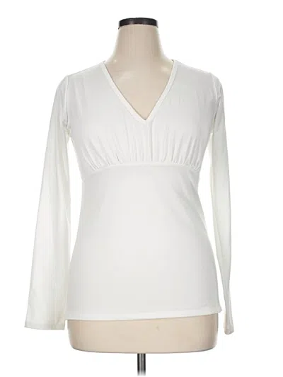 Pre-owned Carve Designs Long Sleeve Top Ivory V-neck Tops