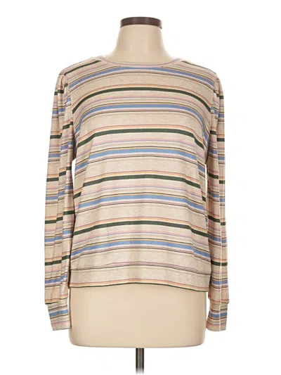 Pre-owned Carve Designs Long Sleeve Top Tan Boatneck Tops